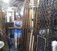 7C....The Finest Pair of Antique Brass Vault Doors... 32 wide each x 94 h..