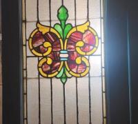 21D...PAIR-OF-ANTIQUE-STAINED-GLASS-DOORS-C.-1880....C. 1880 - PAIR OF  DOORS  48 W  X   80 H .